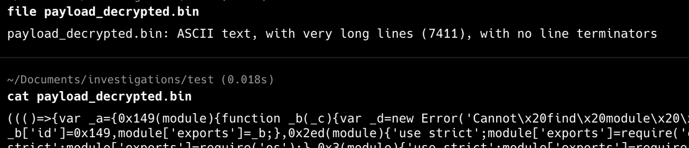 Decrypted payload JS file